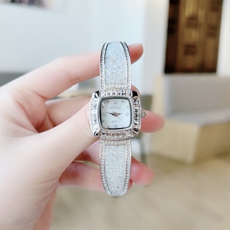 Đồng Hồ Melissa Mặt Vuông |Nữ Giới |Đính Đá |Lắc Tay Trắng Silver |Máy Pin (Quartz) |Size 24mm |donghogiatot.vn