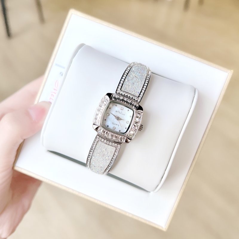 Đồng Hồ Melissa Mặt Vuông |Nữ Giới |Đính Đá |Lắc Tay Trắng Silver |Máy Pin (Quartz) |Size 24mm |donghogiatot.vn