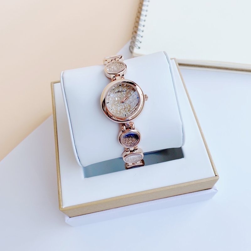 Đồng Hồ Melissa Mặt Tròn |Nữ Giới |Rose Gold |Lắc Tay Đính Đá Rơi Màu Rose |Máy Pin (Quartz) |Size 28mm |donghogiatot.vn