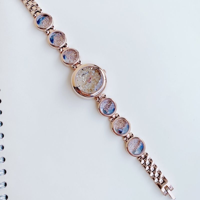 Đồng Hồ Melissa Mặt Tròn |Nữ Giới |Rose Gold |Lắc Tay Đính Đá Rơi Màu Rose |Máy Pin (Quartz) |Size 28mm |donghogiatot.vn