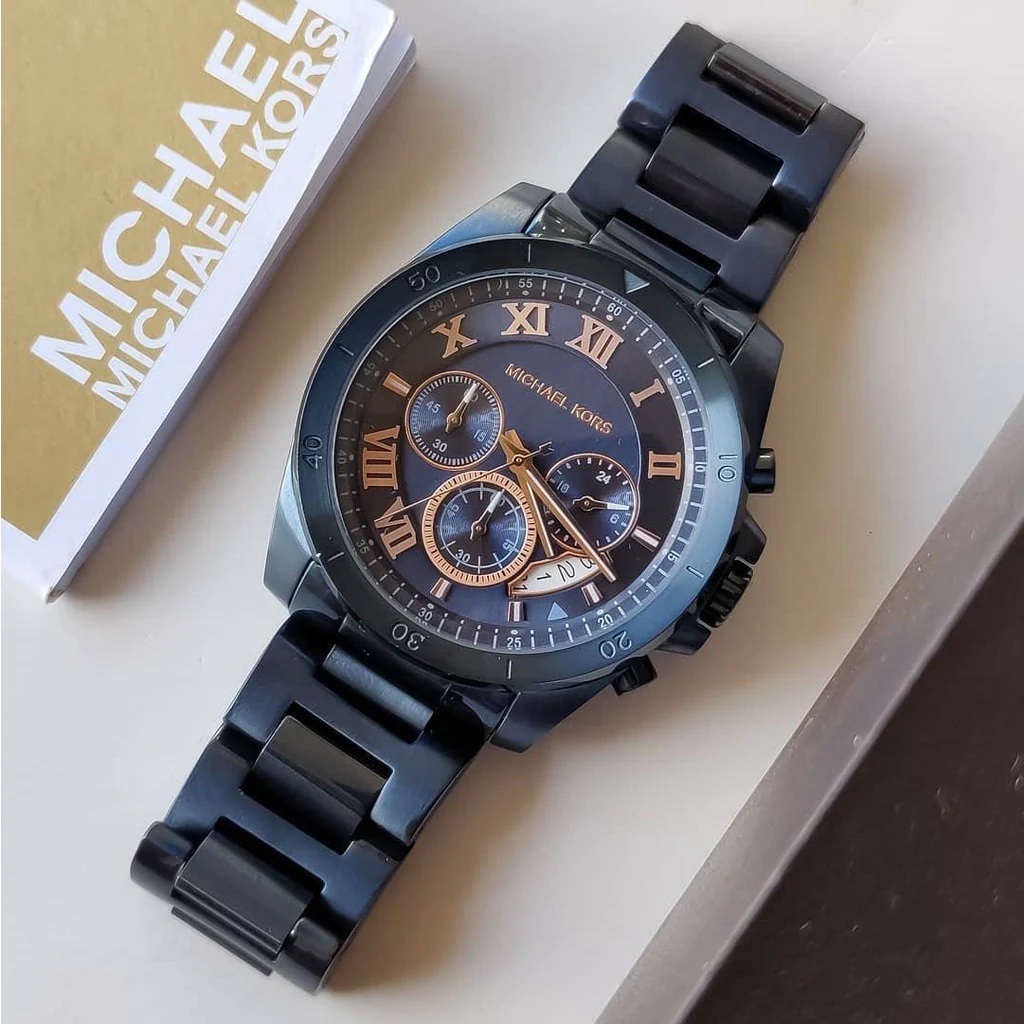 Đồng Hồ Michael Kors Brecken |Nam Giới |Mặt Chronograph |Dây Kim Loại Xanh Navy |Máy Pin (Quartz) |Size 45mm |donghogiatot.vn