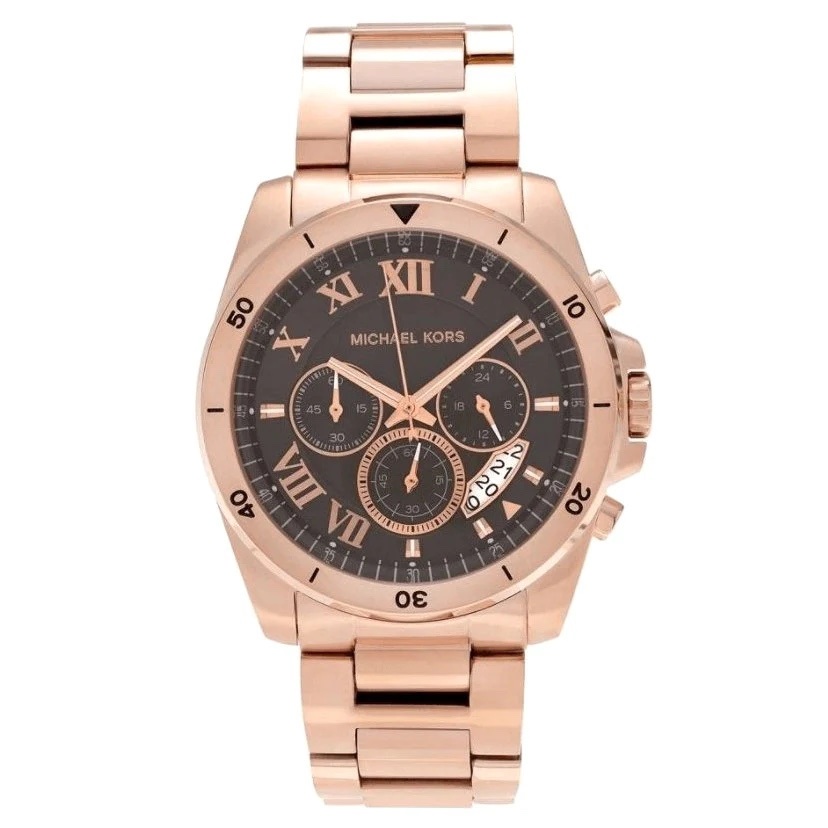 Đồng Hồ Michael Kors Brecken |Nam Giới |Mặt Đen |Dây Kim Loại Rose Gold |Máy Pin (Quartz) |Size 45mm |donghogiatot.vn