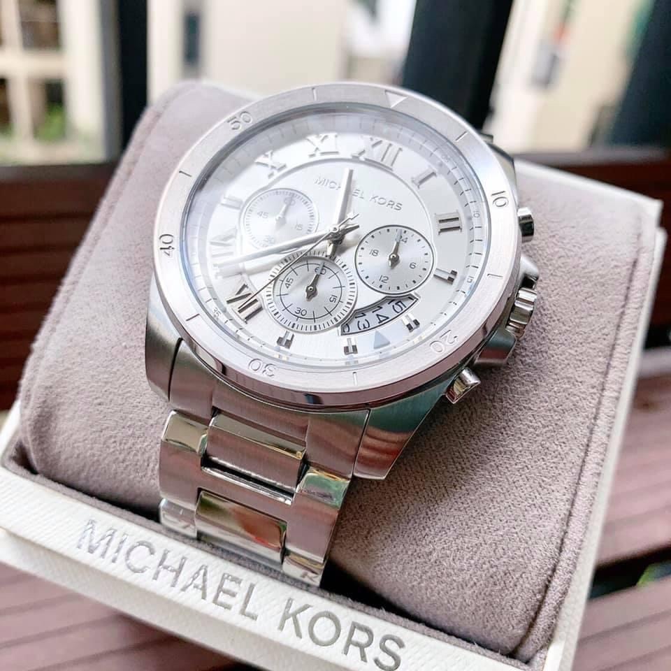 Đồng Hồ Michael Kors Brecken |Nam Giới |Mặt Trắng |Dây Kim Loại Silver |Máy Pin (Quartz) |Size 45mm |donghogiatot.vn