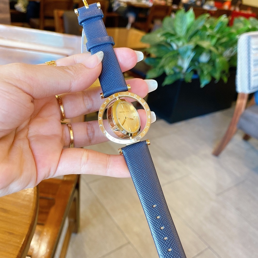 Đồng Hồ Michael Kors Averi |Nữ Giới |Mặt Xoay |Dây Da Xanh |Máy Pin (Quartz) |Size 33mm |donghogiatot.vn