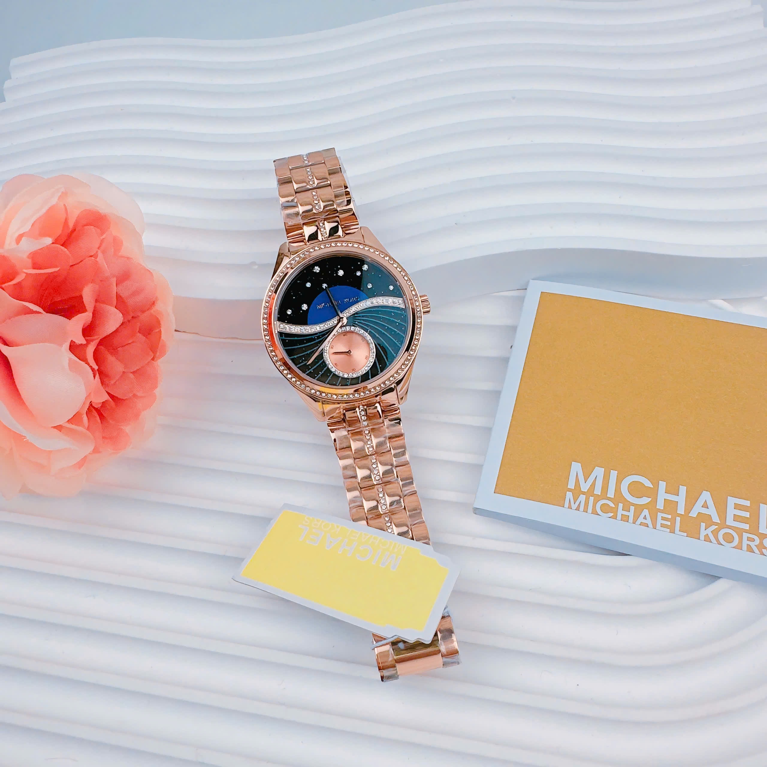 Đồng Hồ Michael Kors Bầu Trời Sao |Nữ Giới |Mặt Xanh Dương |Dây Kim Loại Rose Gold |Máy Pin (Quartz) |Size 38mm |donghogiatot.vn