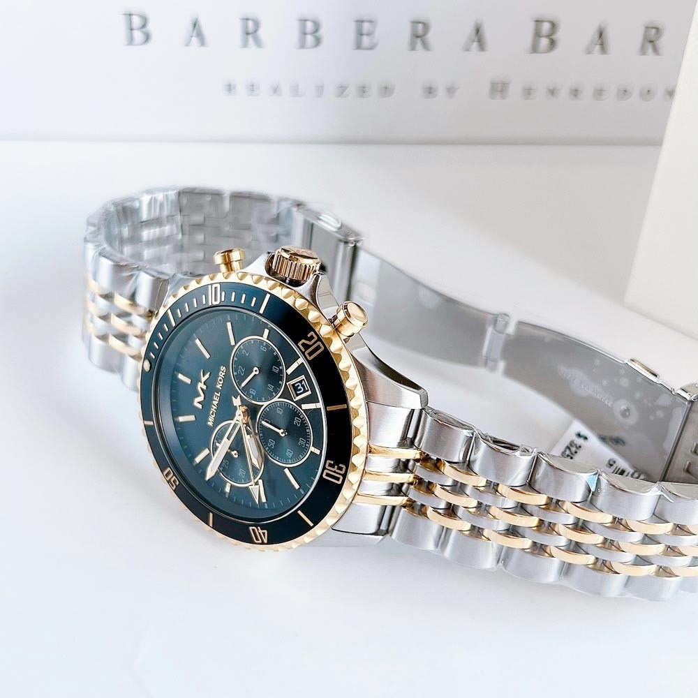Đồng Hồ Michael Kors Bayville Chronograph |Nam Giới |Mặt Đen |Dây Kim Loại Demi |Máy Pin (Quartz) |Size 44mm |donghogiatot.vn
