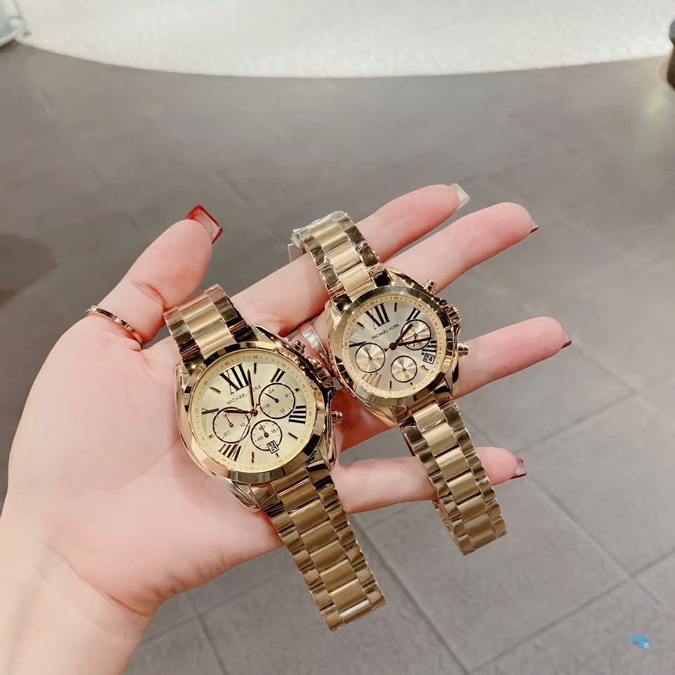 Đồng Hồ Michael Kors Bradshaw |Cặp Đôi |Mặt Tròn |Dây Kim Loại Vàng Gold |Máy Pin (Quartz) |Size 42x36mm |donghogiatot.vn
