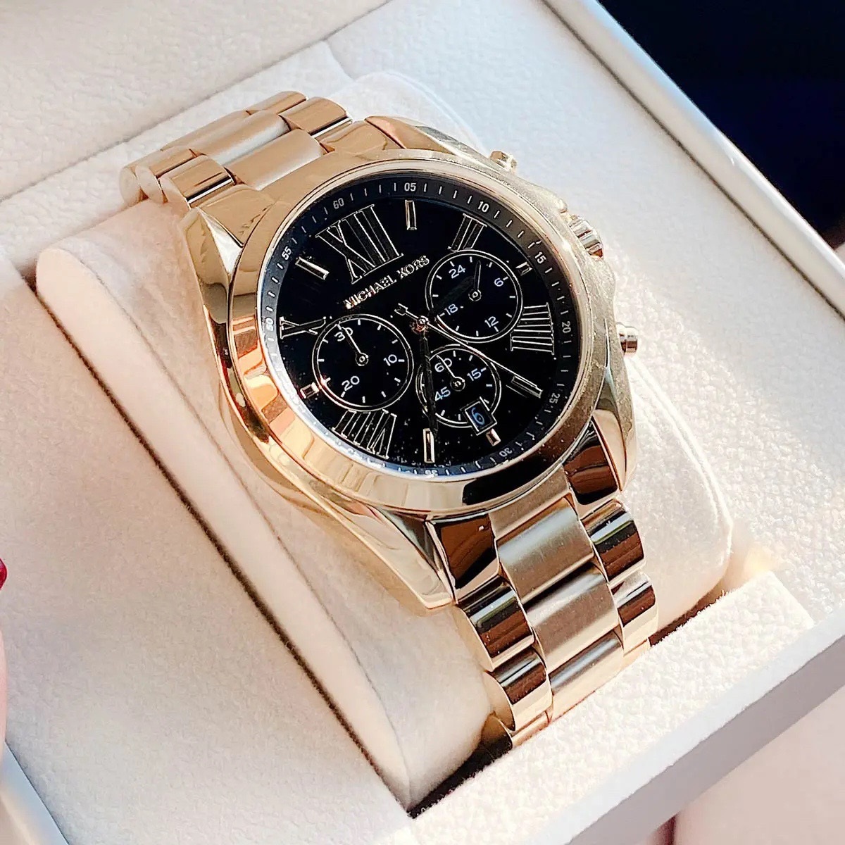 Đồng Hồ Michael Kors Bradshaw |Nam Giới |Mặt Đen |Dây Kim Loại Vàng Gold |Máy Pin (Quartz) |Size 42mm |donghogiatot.vn