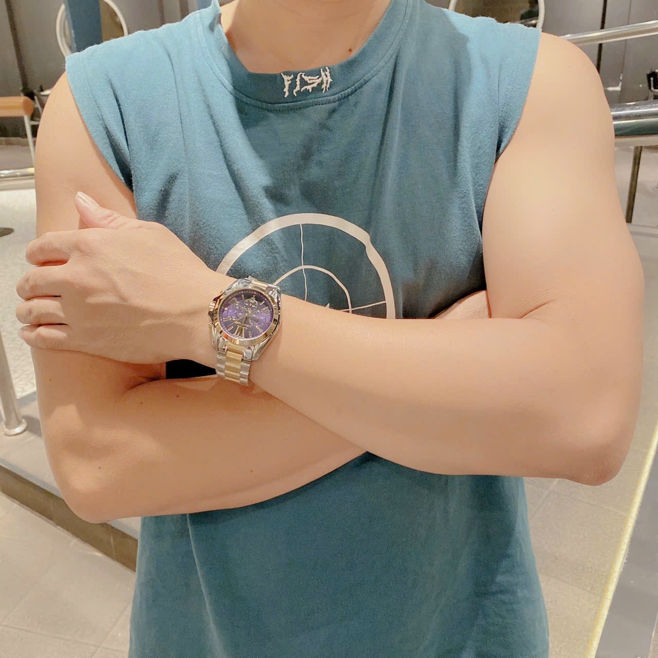 Đồng Hồ Michael Kors Bradshaw |Nam Giới |Mặt Xanh |Dây Kim Loại Demi Vàng |Máy Pin (Quartz) |Size 42mm |donghogiatot.vn