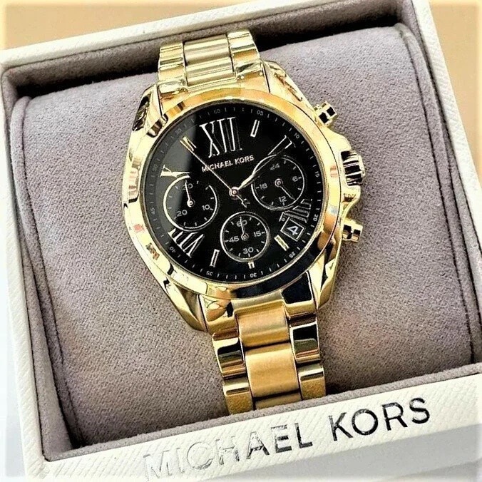 Đồng Hồ Michael Kors Bradshaw |Nữ Giới |Mặt Đen |Dây Kim Loại Vàng Gold |Máy Pin (Quartz) |Size 36mm |donghogiatot.vn