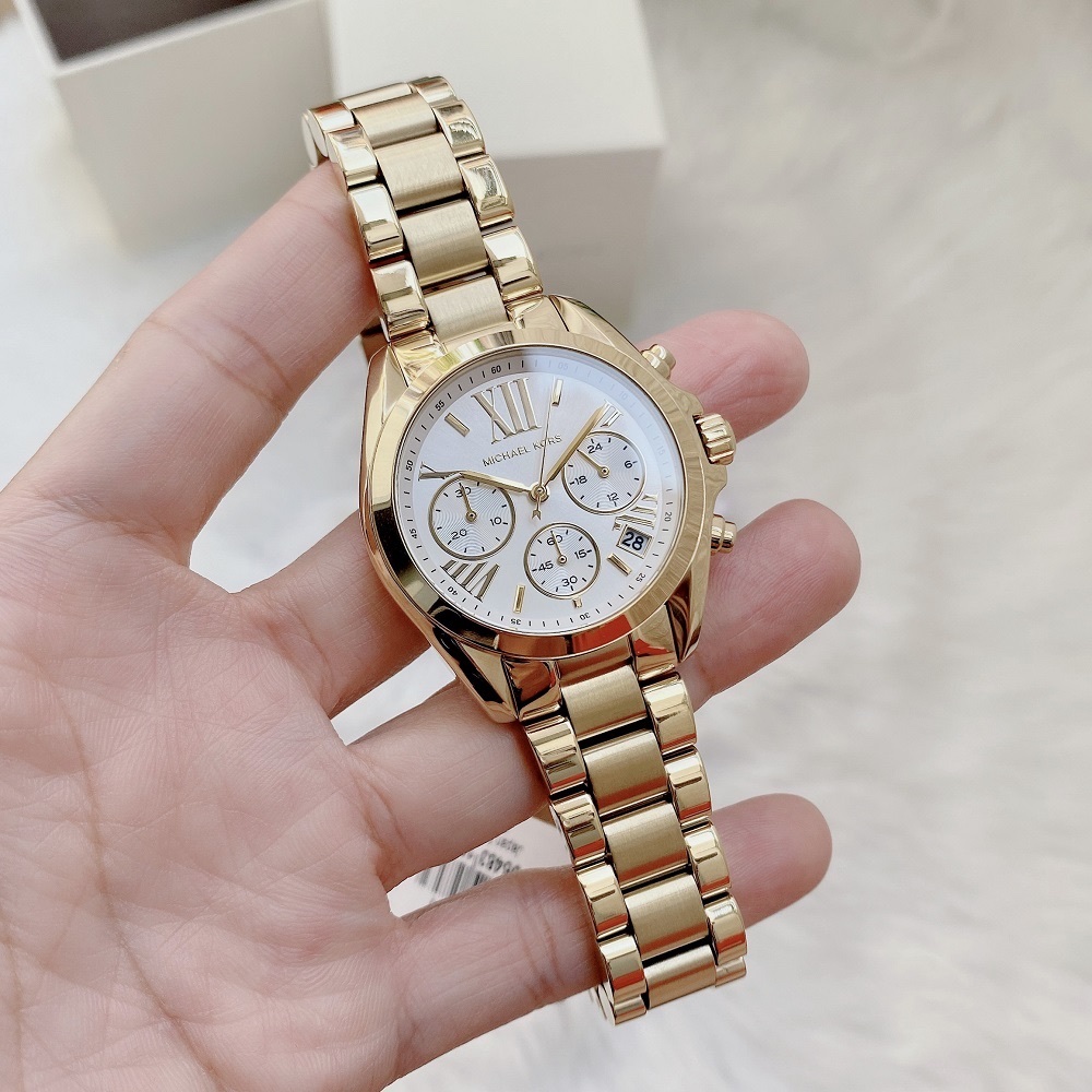 Đồng Hồ Michael Kors Bradshaw |Nữ Giới |Mặt Trắng |Dây Kim Loại Vàng Gold |Máy Pin (Quartz) |Size 36mm |donghogiatot.vn