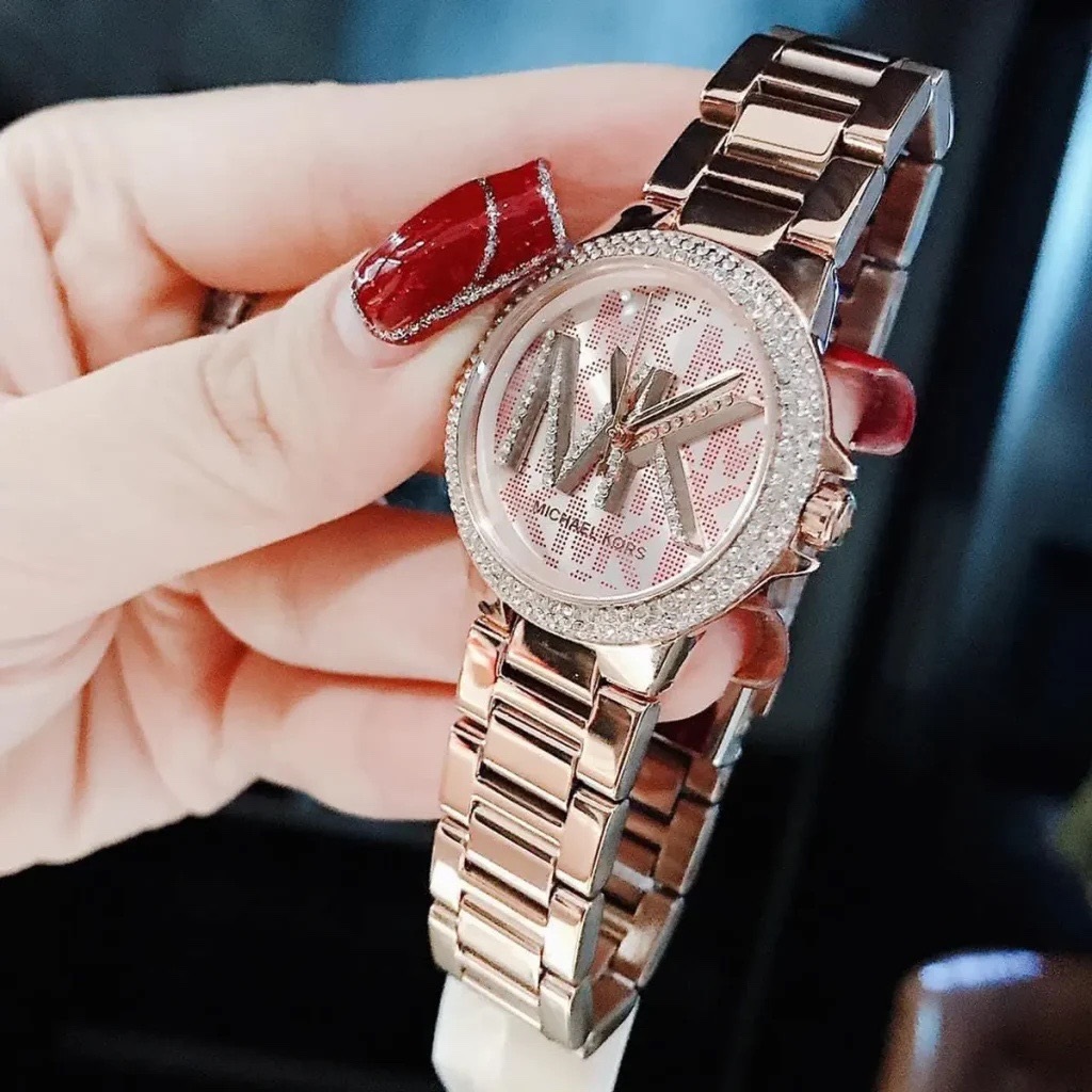 Đồng Hồ Michael Kors Calille |Nữ Giới |Rose Gold |Mặt Đỏ |Dây Kim Loại |Máy Pin (Quartz) |Size 33mm |donghogiatot.vn