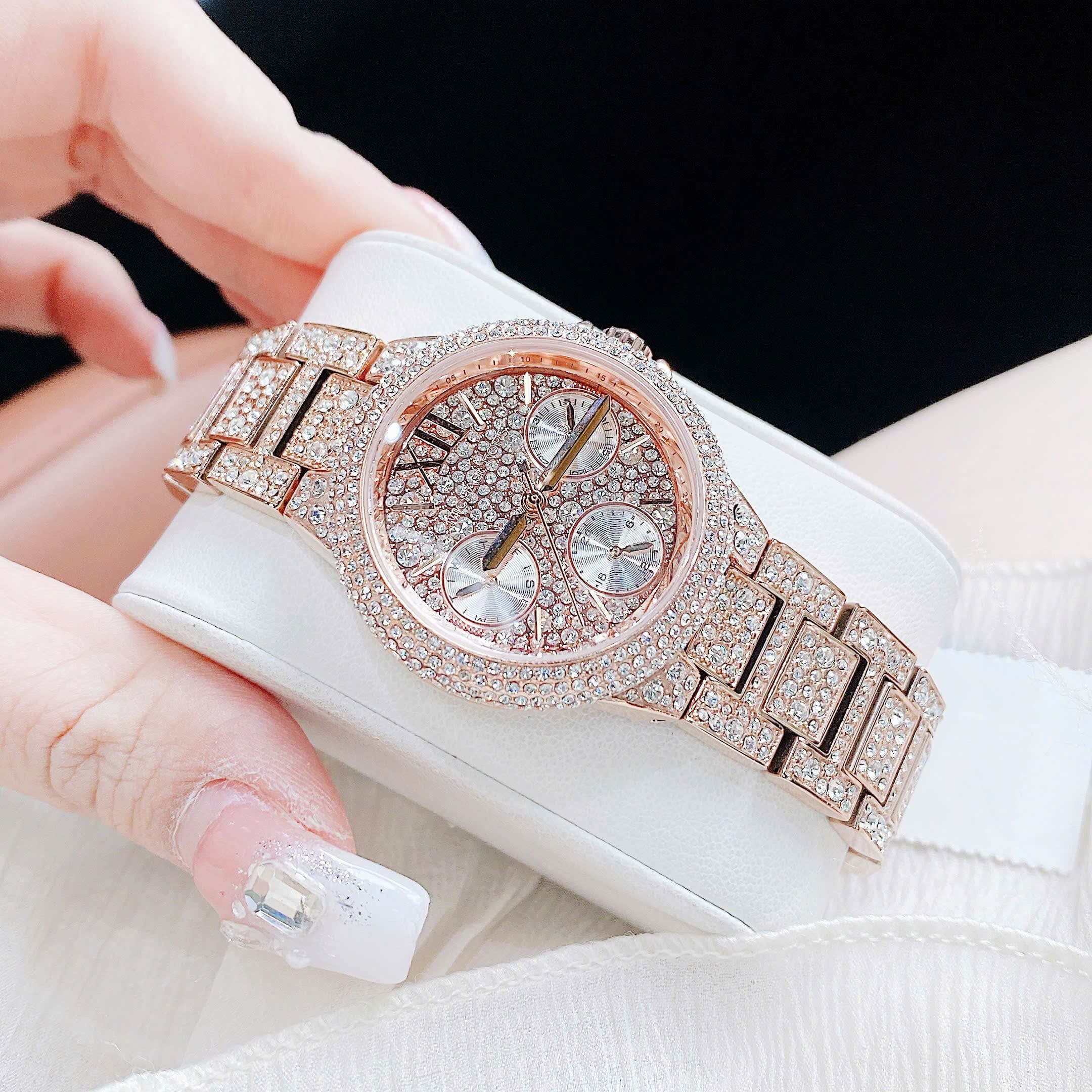 Đồng Hồ Michael Kors Camille |Nữ Giới |Full Đá |Dây Kim Loại Rose Gold |Máy Pin (Quartz) |Size 33mm |donghogiatot.vn
