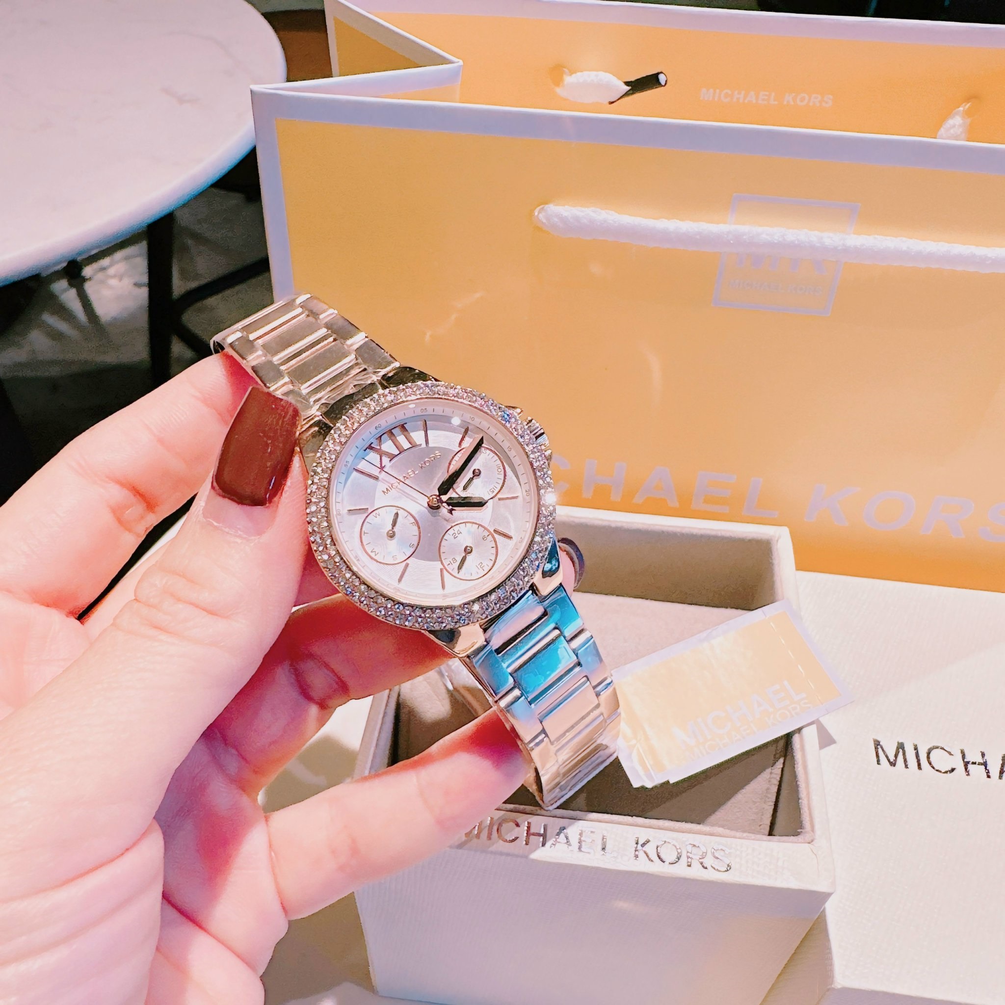 Đồng Hồ Michael Kors Camille |Nữ Giới |Mặt Trắng |Dây Kim Loại Rose Gold |Máy Pin (Quartz) |Size 33mm |donghogiatot.vn