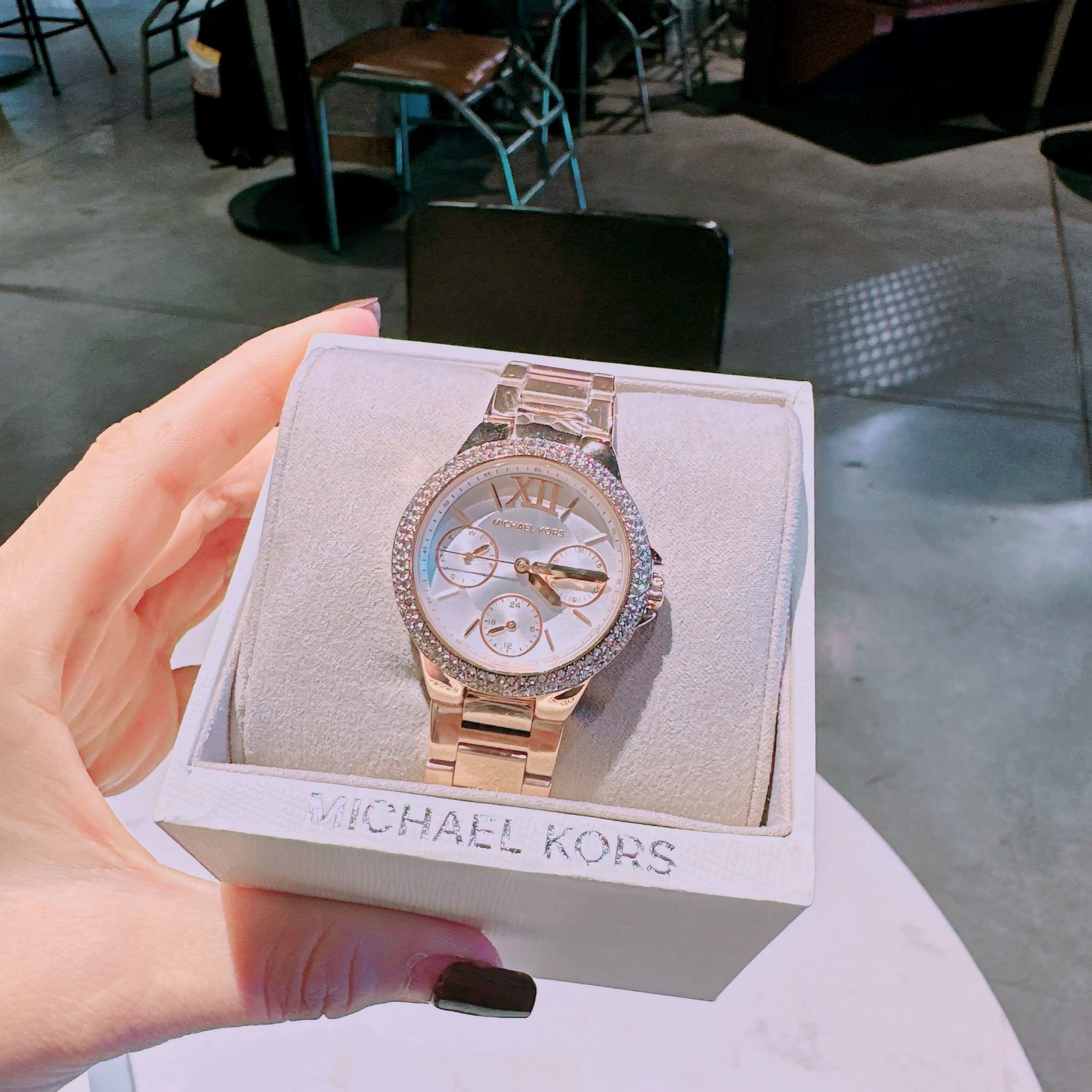 Đồng Hồ Michael Kors Camille |Nữ Giới |Mặt Trắng |Dây Kim Loại Rose Gold |Máy Pin (Quartz) |Size 33mm |donghogiatot.vn