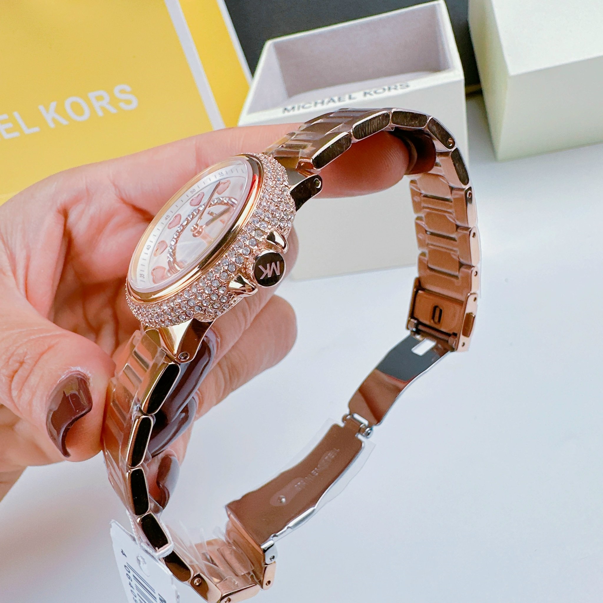 Đồng Hồ Michael Kors Camille |Nữ Giới |Rose Gold |Đính Đá |Dây Kim Loại |Máy Pin (Quartz) |Size 33mm |donghogiatot.vn