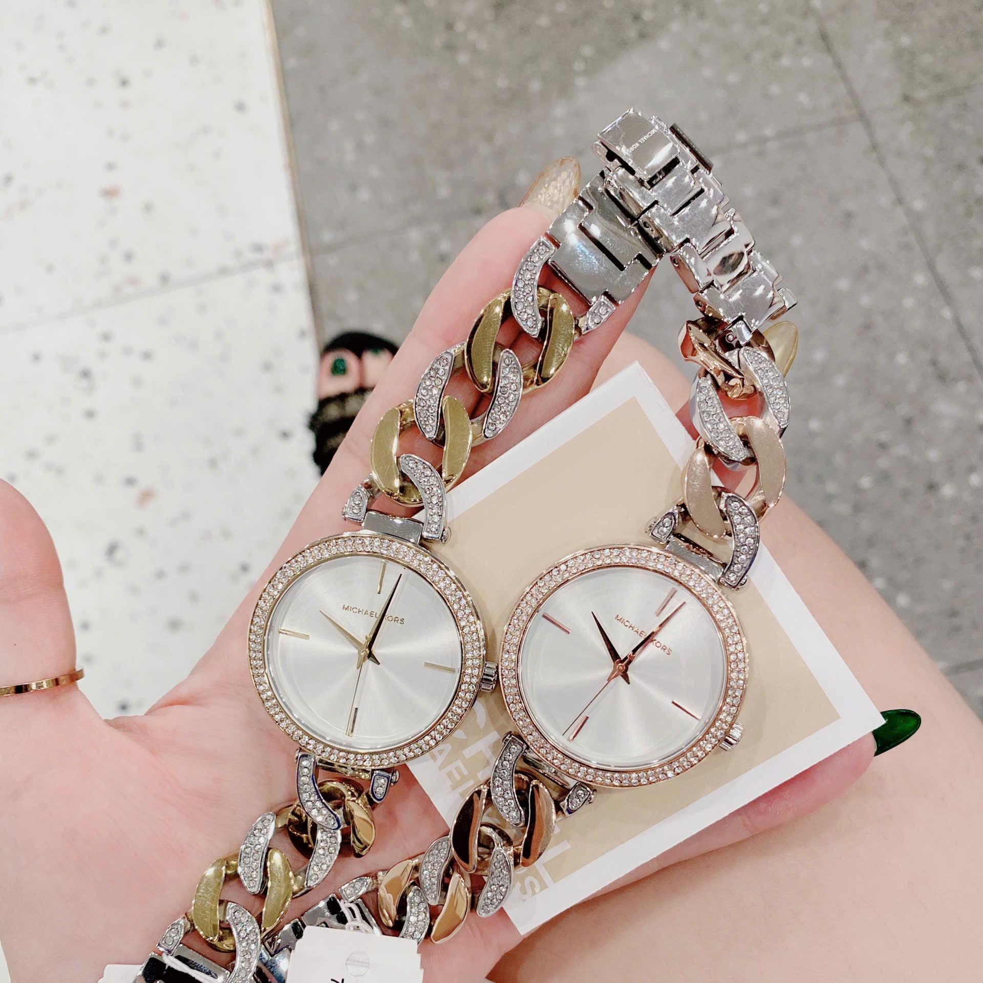 Đồng Hồ Michael Kors Catelyn |Nữ Giới |Đính Đá |Dây Mắt Xích Demi Rose Gold |Máy Pin (Quartz) |Size 38mm |donghogiatot.vn