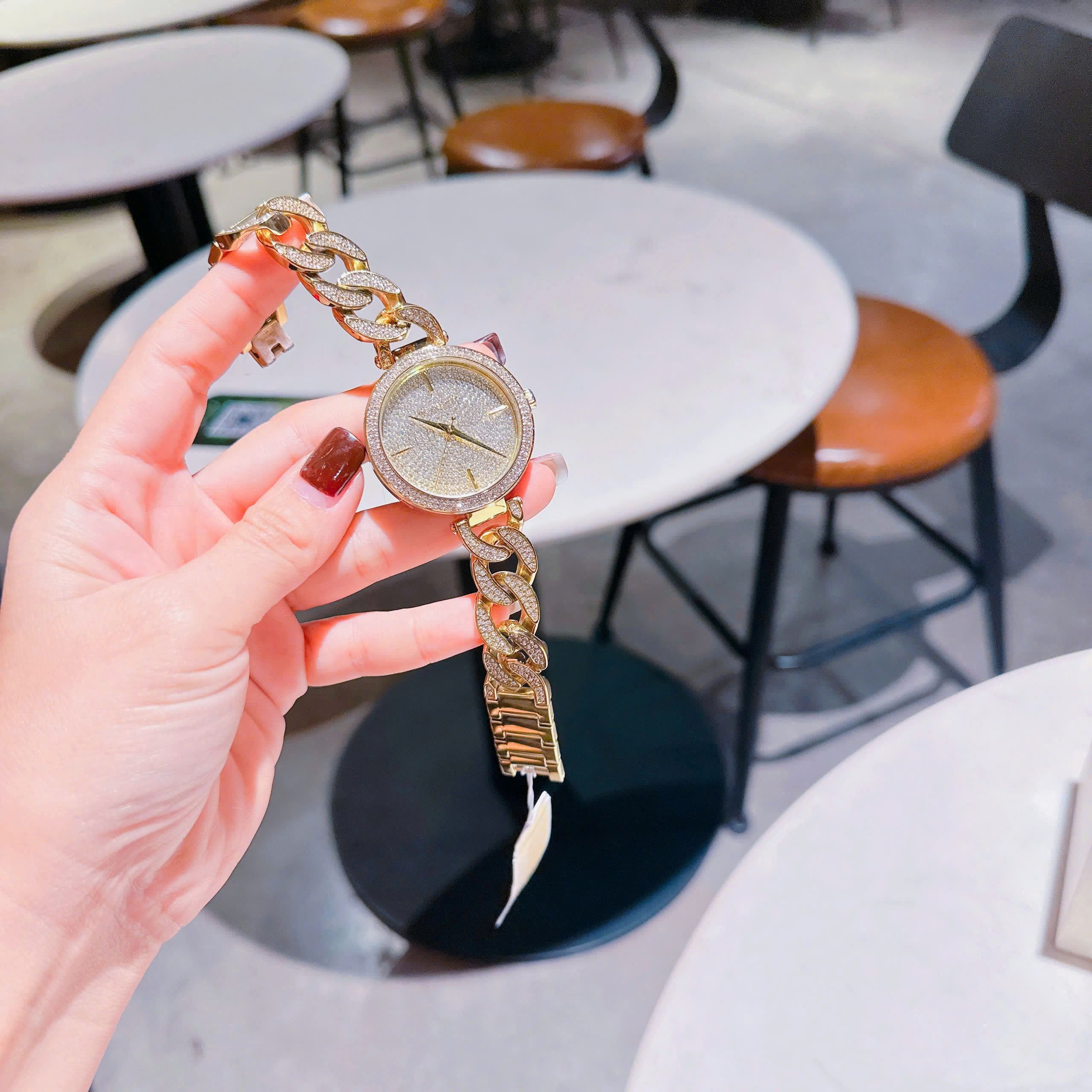 Đồng Hồ Michael Kors Catelyn |Nữ Giới |Mặt Full Đá |Lắc Tay Vàng Gold |Máy Pin (Quartz) |Size 38mm |donghogiatot.vn