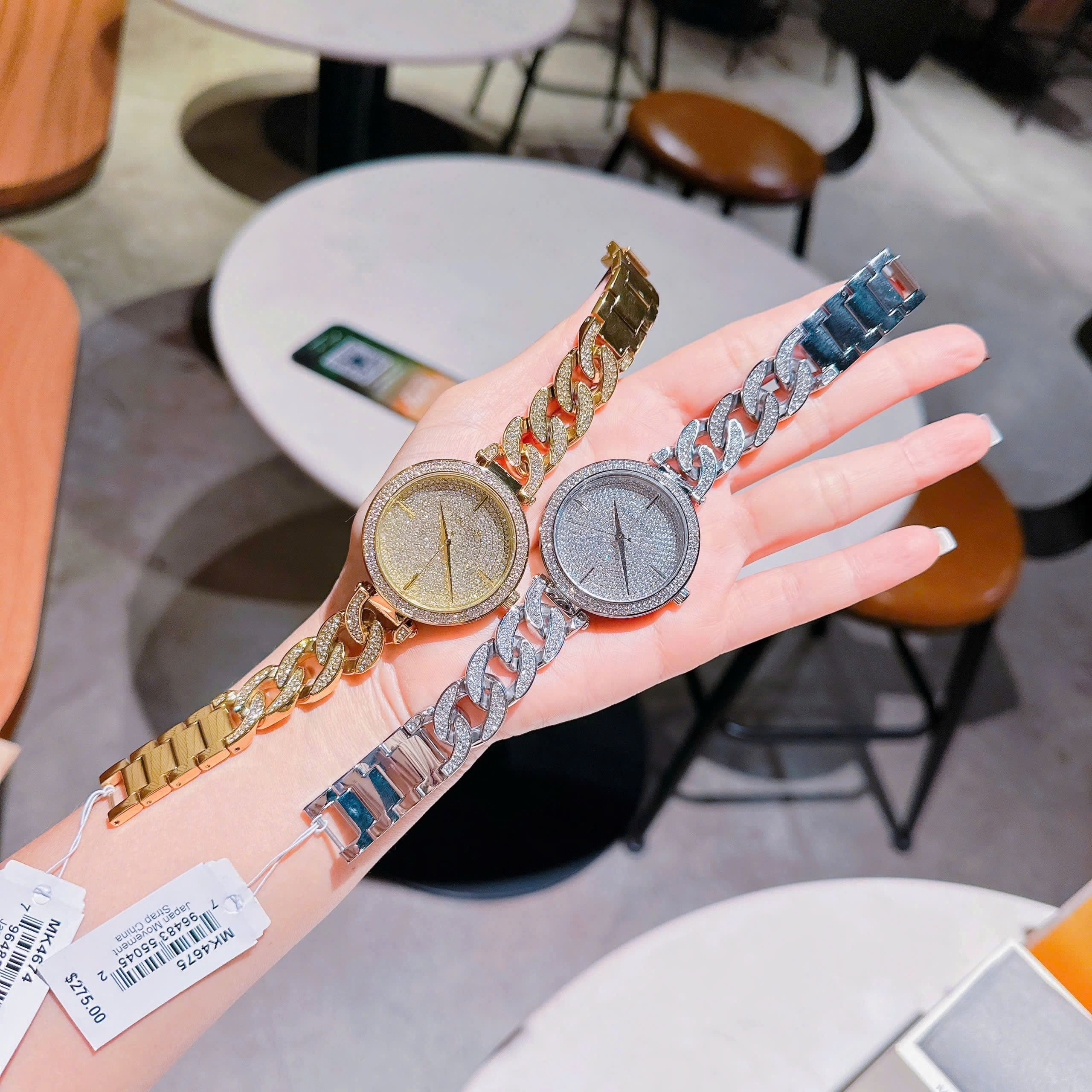 Đồng Hồ Michael Kors Catelyn |Nữ Giới |Mặt Full Đá |Lắc Tay Vàng Gold |Máy Pin (Quartz) |Size 38mm |donghogiatot.vn