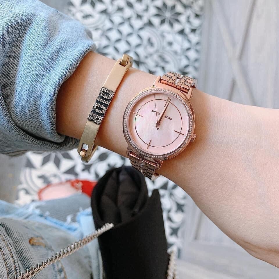 Đồng Hồ Michael Kors Cinthia |Nữ Giới |Đính Đá |Dây Kim Loại Rose Gold |Máy Pin (Quartz) |Size 33mm |donghogiatot.vn