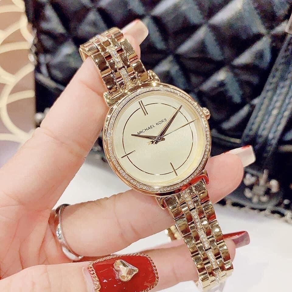 Đồng Hồ Michael Kors Cinthia |Nữ Giới |Đính Đá |Dây Kim Loại Vàng Gold |Máy Pin (Quartz) |Size 33mm |donghogiatot.vn