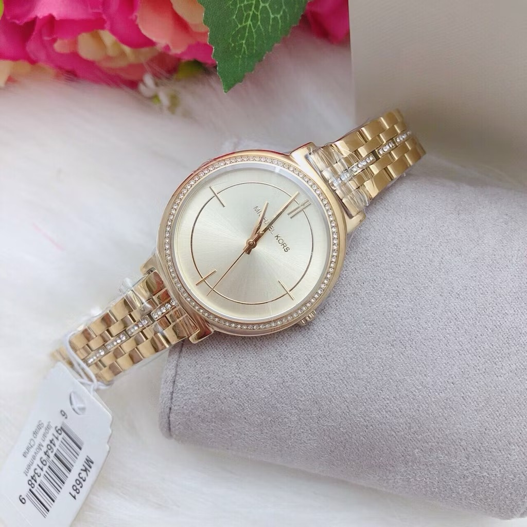 Đồng Hồ Michael Kors Cinthia |Nữ Giới |Đính Đá |Dây Kim Loại Vàng Gold |Máy Pin (Quartz) |Size 33mm |donghogiatot.vn
