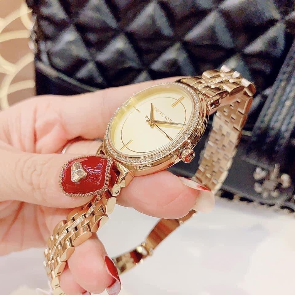 Đồng Hồ Michael Kors Cinthia |Nữ Giới |Đính Đá |Dây Kim Loại Vàng Gold |Máy Pin (Quartz) |Size 33mm |donghogiatot.vn