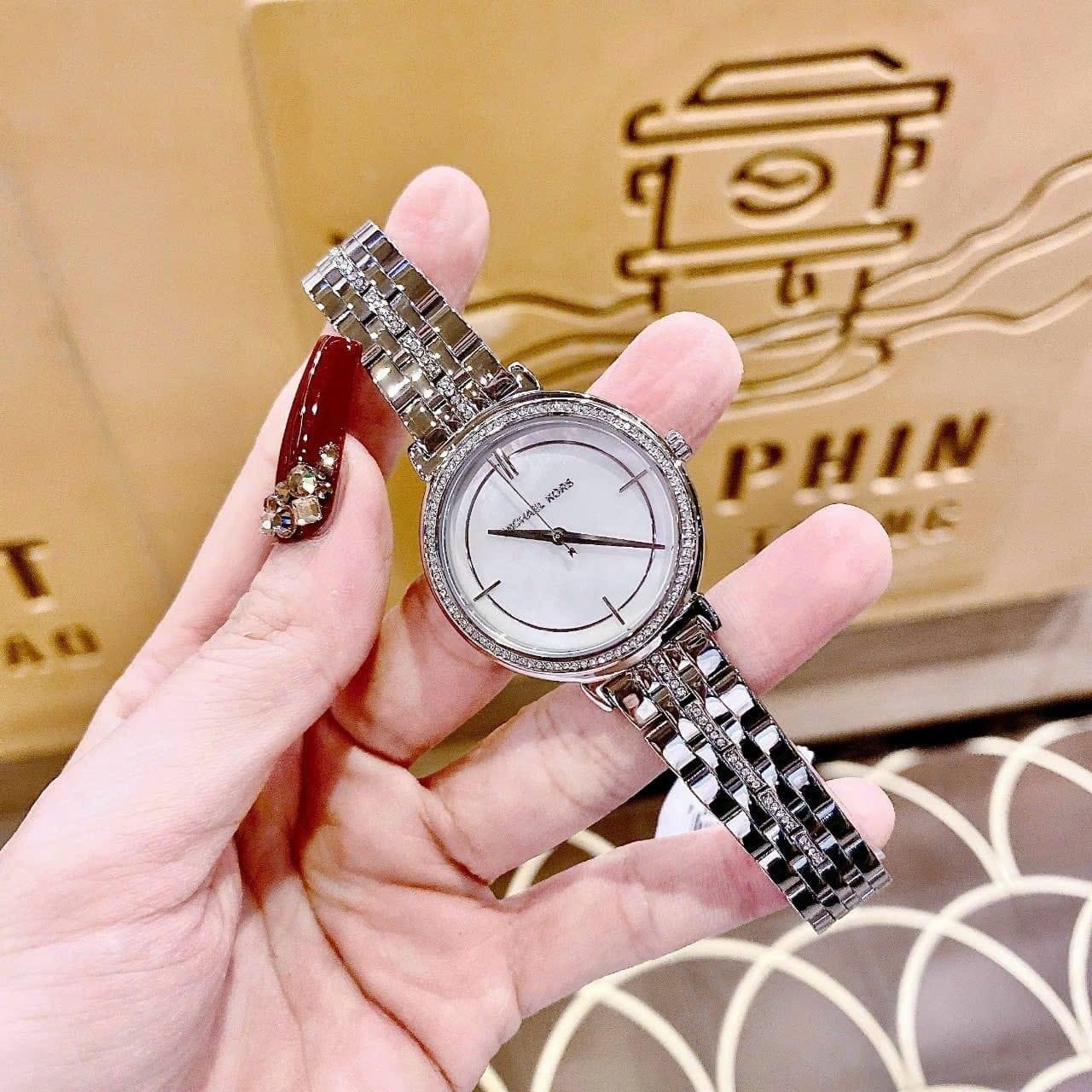 Đồng Hồ Michael Kors Cinthia |Nữ Giới |Mặt Trắng |Dây Kim Loại Silver |Máy Pin (Quartz) |Size 33mm |donghogiatot.vn
