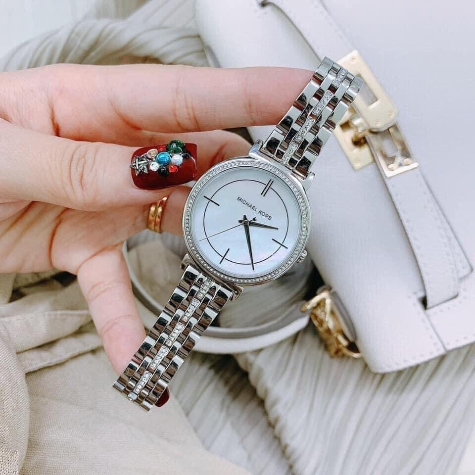 Đồng Hồ Michael Kors Cinthia |Nữ Giới |Mặt Trắng |Dây Kim Loại Silver |Máy Pin (Quartz) |Size 33mm |donghogiatot.vn