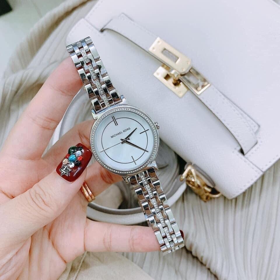 Đồng Hồ Michael Kors Cinthia |Nữ Giới |Mặt Trắng |Dây Kim Loại Silver |Máy Pin (Quartz) |Size 33mm |donghogiatot.vn