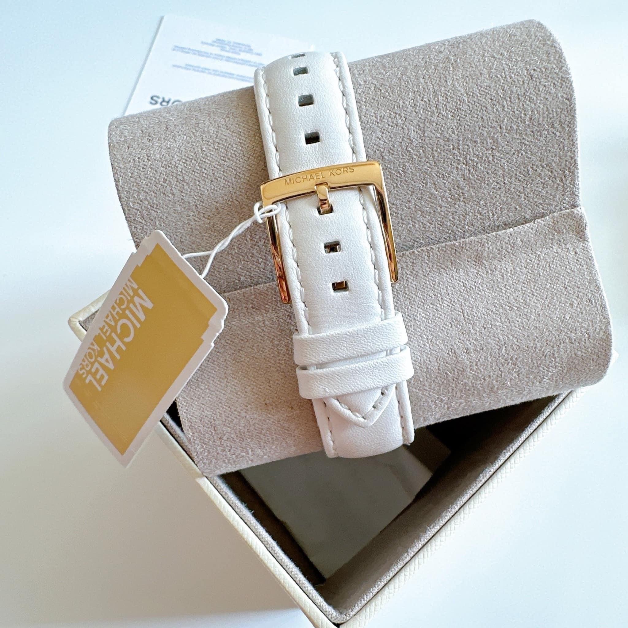 Đồng Hồ Michael Kors Corey |Nữ Giới |Đính Đá |Dây Da Trắng |Máy Pin (Quartz) |Size 36mm |donghogiatot.vn