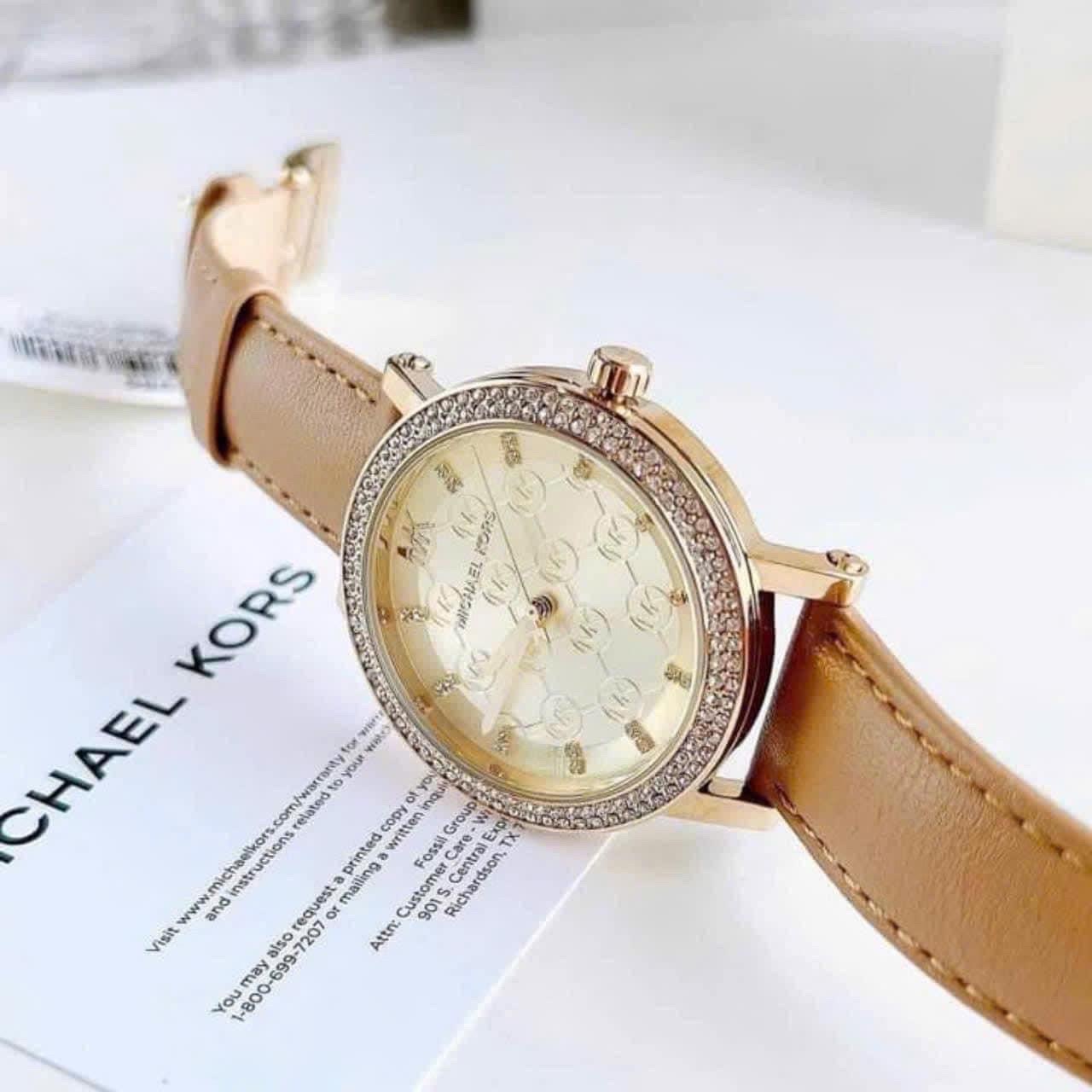 Đồng Hồ Michael Kors Corey |Nữ Giới |Vàng Gold |Dây Da Nâu |Máy Pin (Quartz) |Size 36mm |donghogiatot.vn
