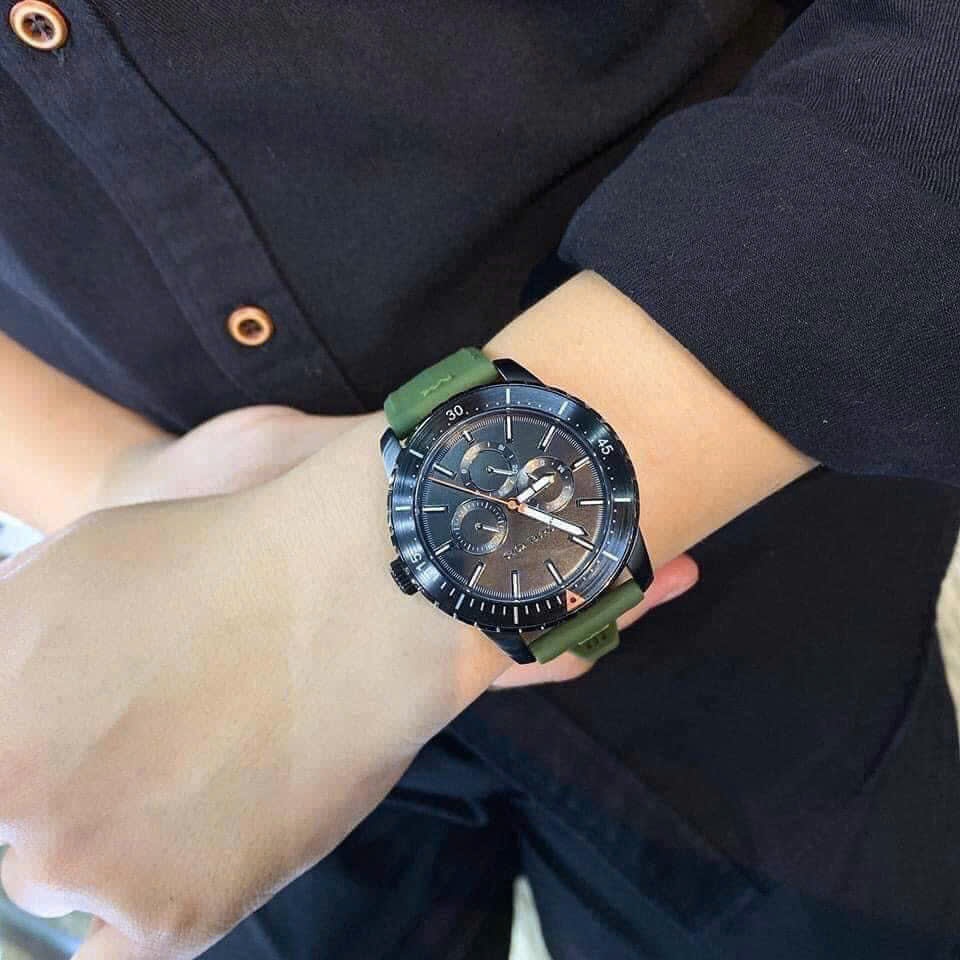 Đồng Hồ Michael Kors 6 Kim |Nam Giới |Mặt Full Đen |Dây Cao Su Xanh Rêu |Máy Pin (Quartz) |Size 40mm |donghogiatot.vn