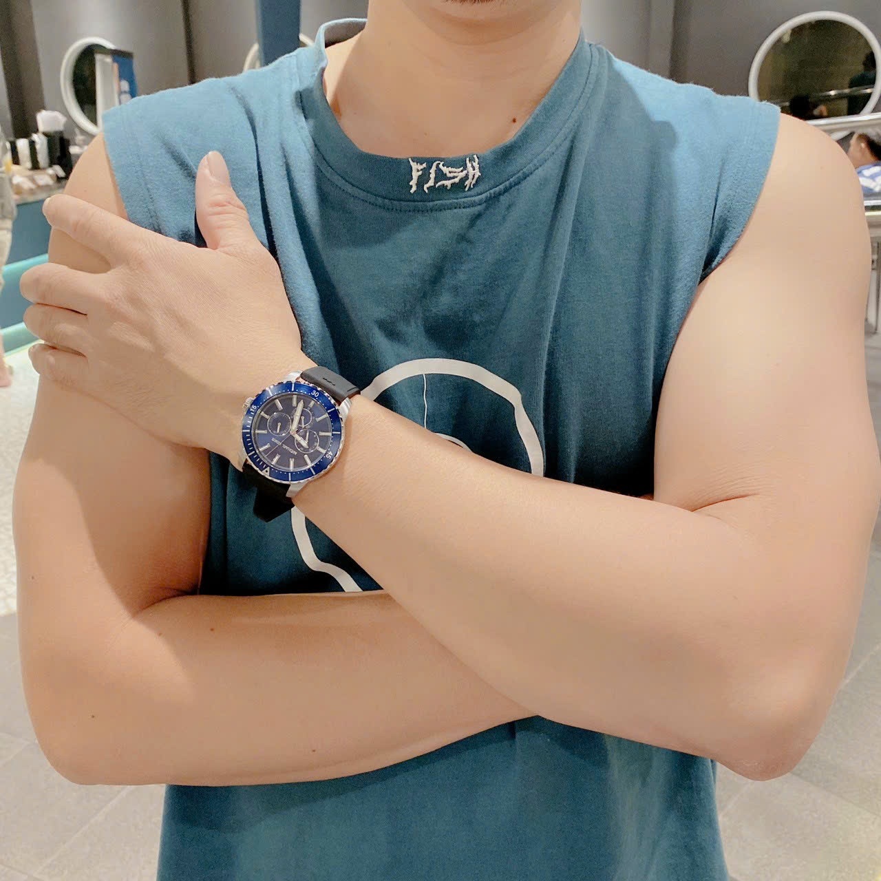 Đồng Hồ Michael Kors Cunningham |Nam Giới |Xanh Dương |Dây Cao Su Đen |Máy Pin (Quartz) |Size 40mm |donghogiatot.vn