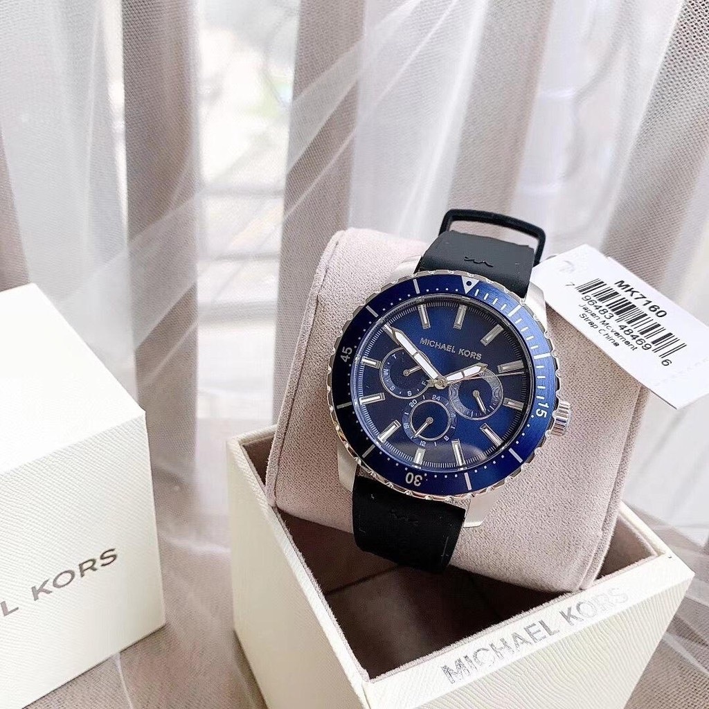 Đồng Hồ Michael Kors Cunningham |Nam Giới |Xanh Dương |Dây Cao Su Đen |Máy Pin (Quartz) |Size 40mm |donghogiatot.vn