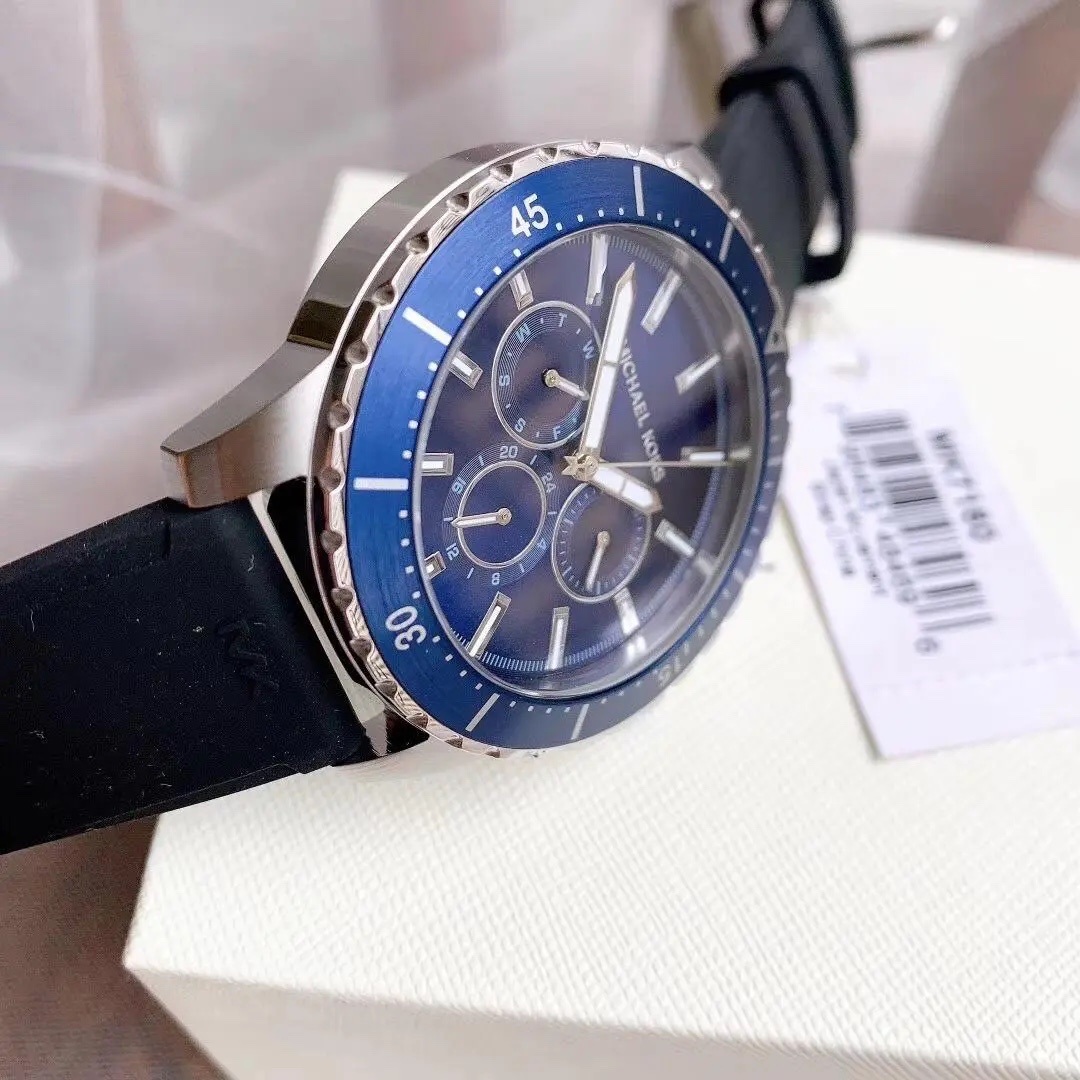 Đồng Hồ Michael Kors Cunningham |Nam Giới |Xanh Dương |Dây Cao Su Đen |Máy Pin (Quartz) |Size 40mm |donghogiatot.vn