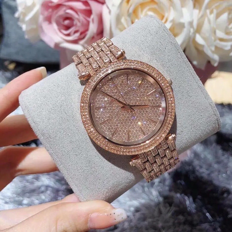 Đồng Hồ Michael Kors Darci |Nữ Giới |Mặt Full Đá |Dây Kim Loại Rose Gold |Máy Pin (Quartz) |Size 38mm |donghogiatot.vn
