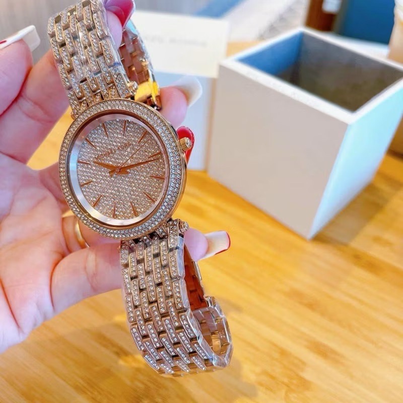 Đồng Hồ Michael Kors Darci |Nữ Giới |Mặt Full Đá |Dây Kim Loại Rose Gold |Máy Pin (Quartz) |Size 38mm |donghogiatot.vn
