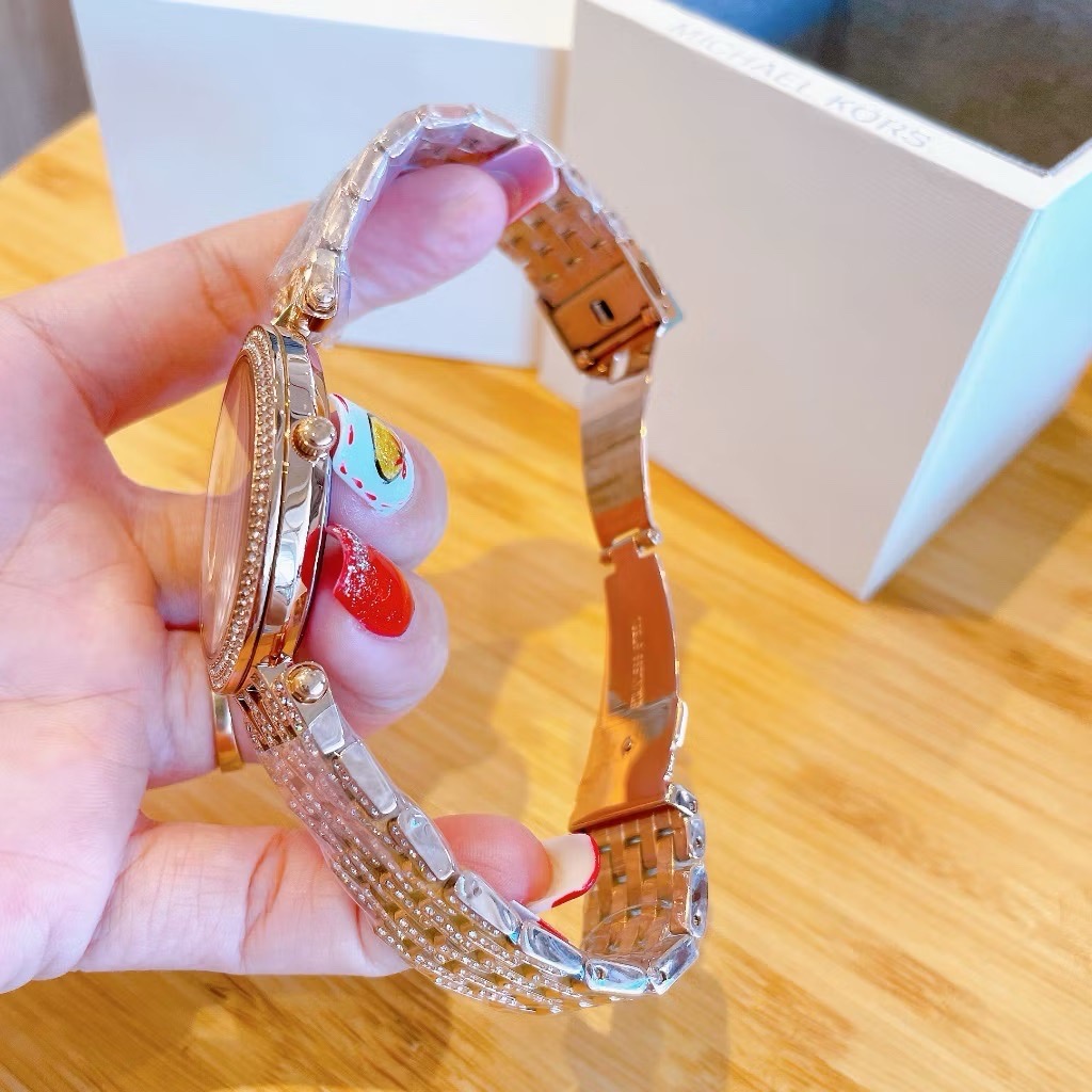 Đồng Hồ Michael Kors Darci |Nữ Giới |Mặt Full Đá |Dây Kim Loại Rose Gold |Máy Pin (Quartz) |Size 38mm |donghogiatot.vn