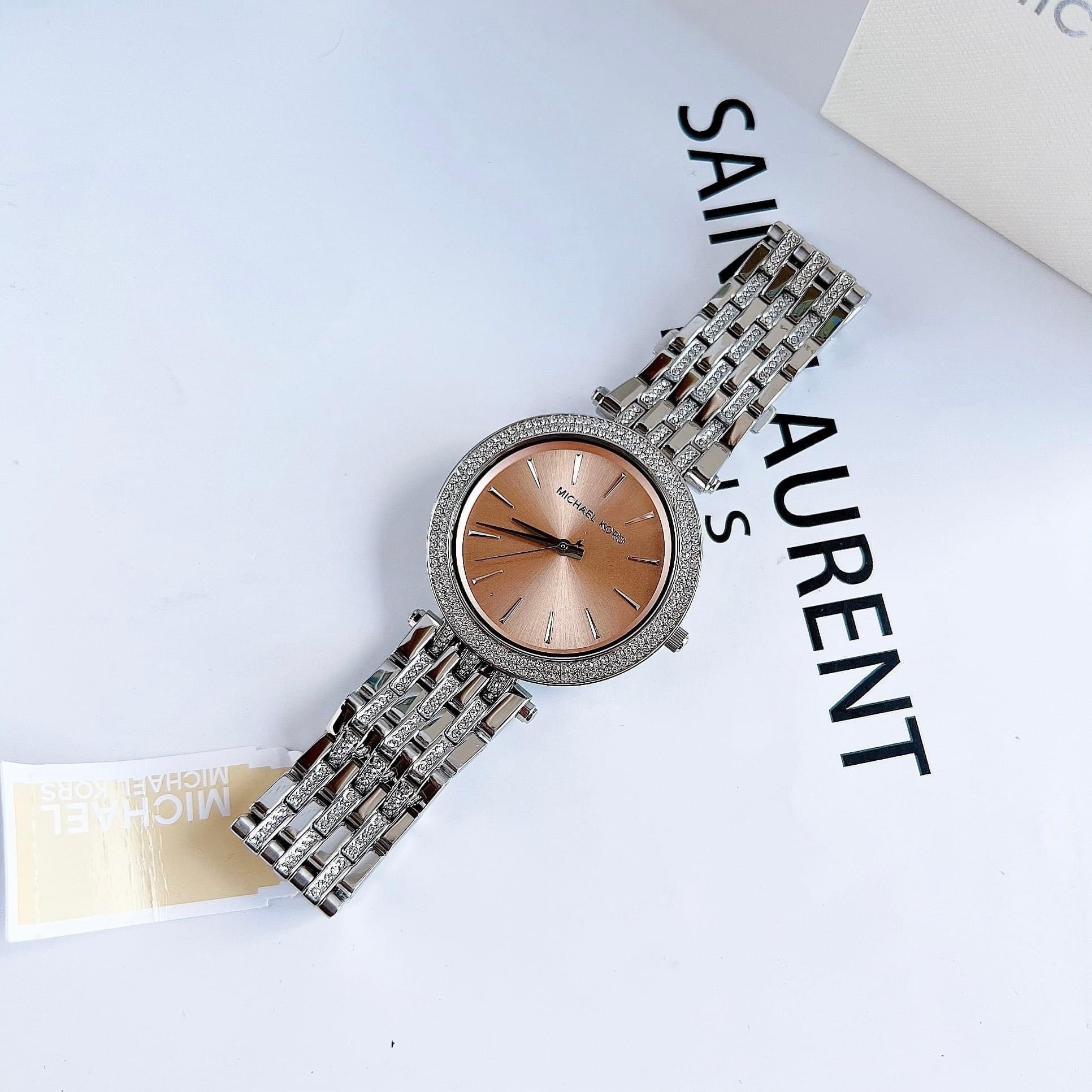 Đồng Hồ Michael Kors Darci |Nữ Giới |Mặt Hồng |Đính Đá |Dây Kim Loại |Máy Pin (Quartz) |Size 39mm |donghogiatot.vn