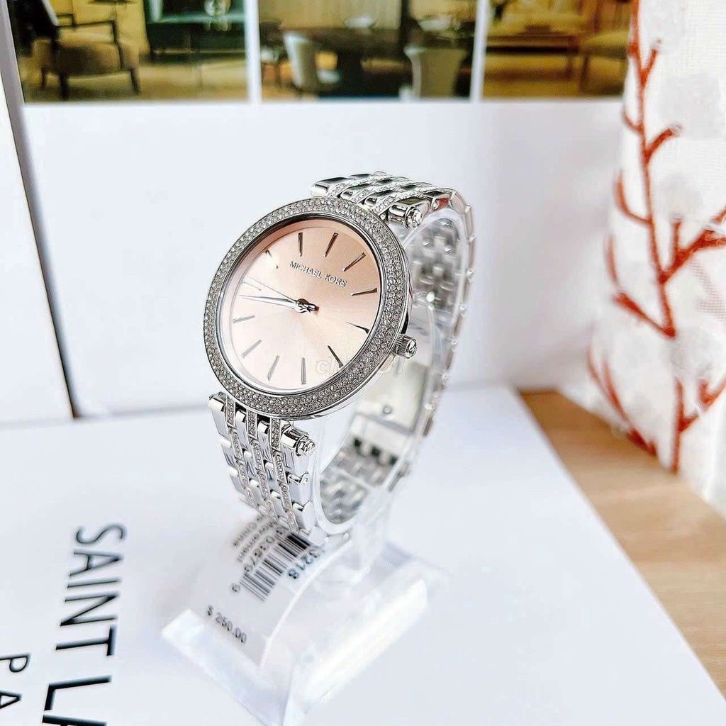 Đồng Hồ Michael Kors Darci |Nữ Giới |Mặt Hồng |Đính Đá |Dây Kim Loại |Máy Pin (Quartz) |Size 39mm |donghogiatot.vn