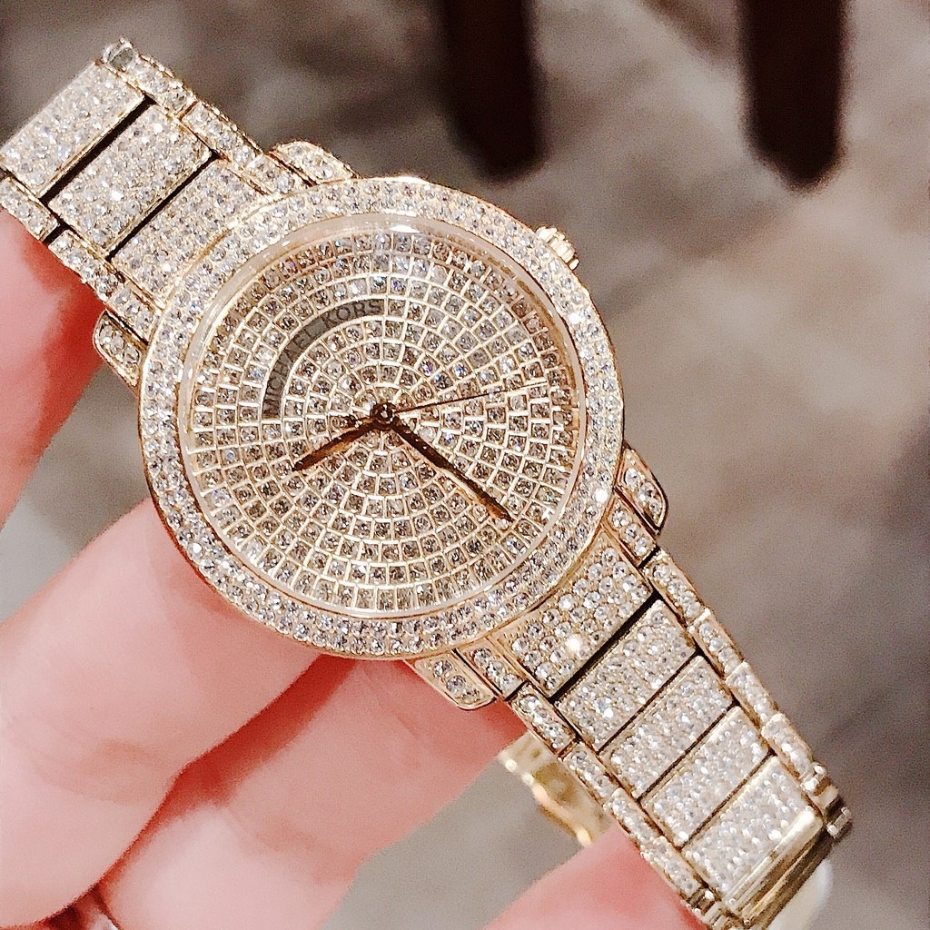 Đồng Hồ Michael Kors Darci Pave |Nữ Giới |Full Đá Vàng Gold |Dây Kim Loại |Máy Pin (Quartz) |Size 33mm |donghogiatot.vn
