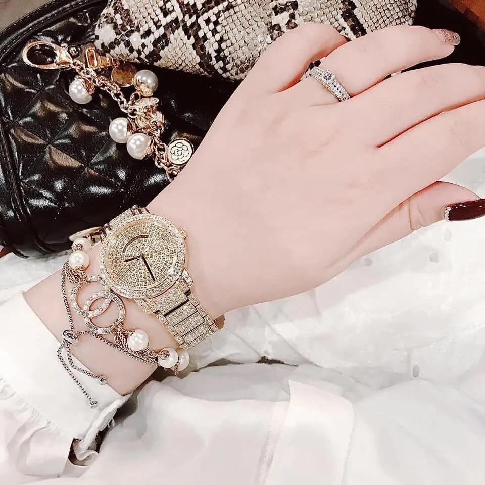 Đồng Hồ Michael Kors Darci Pave |Nữ Giới |Full Đá Vàng Gold |Dây Kim Loại |Máy Pin (Quartz) |Size 33mm |donghogiatot.vn