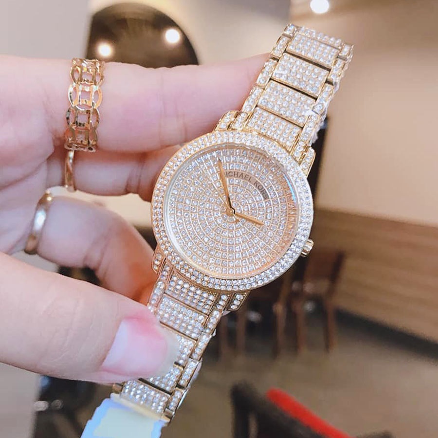 Đồng Hồ Michael Kors Darci Pave |Nữ Giới |Full Đá Vàng Gold |Dây Kim Loại |Máy Pin (Quartz) |Size 33mm |donghogiatot.vn
