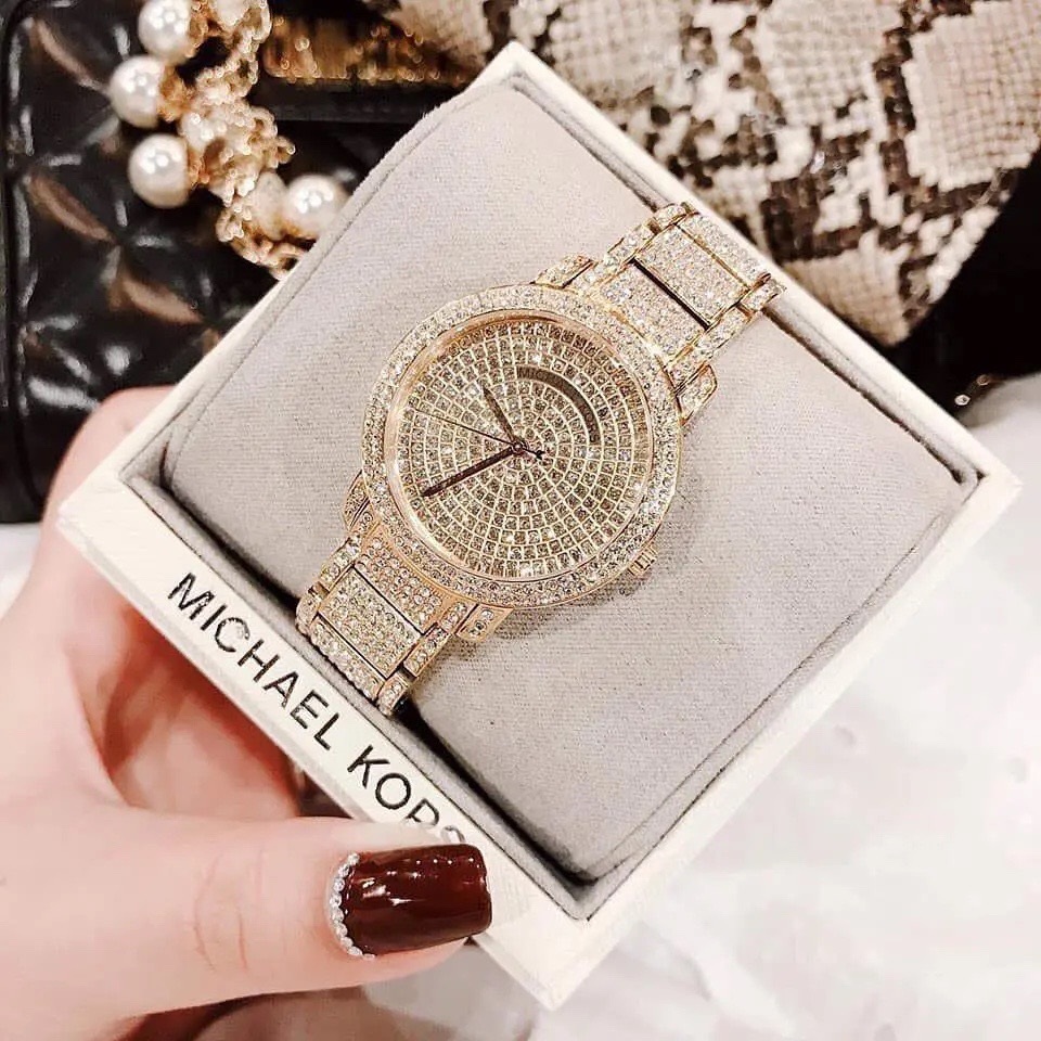 Đồng Hồ Michael Kors Darci Pave |Nữ Giới |Full Đá Vàng Gold |Dây Kim Loại |Máy Pin (Quartz) |Size 33mm |donghogiatot.vn