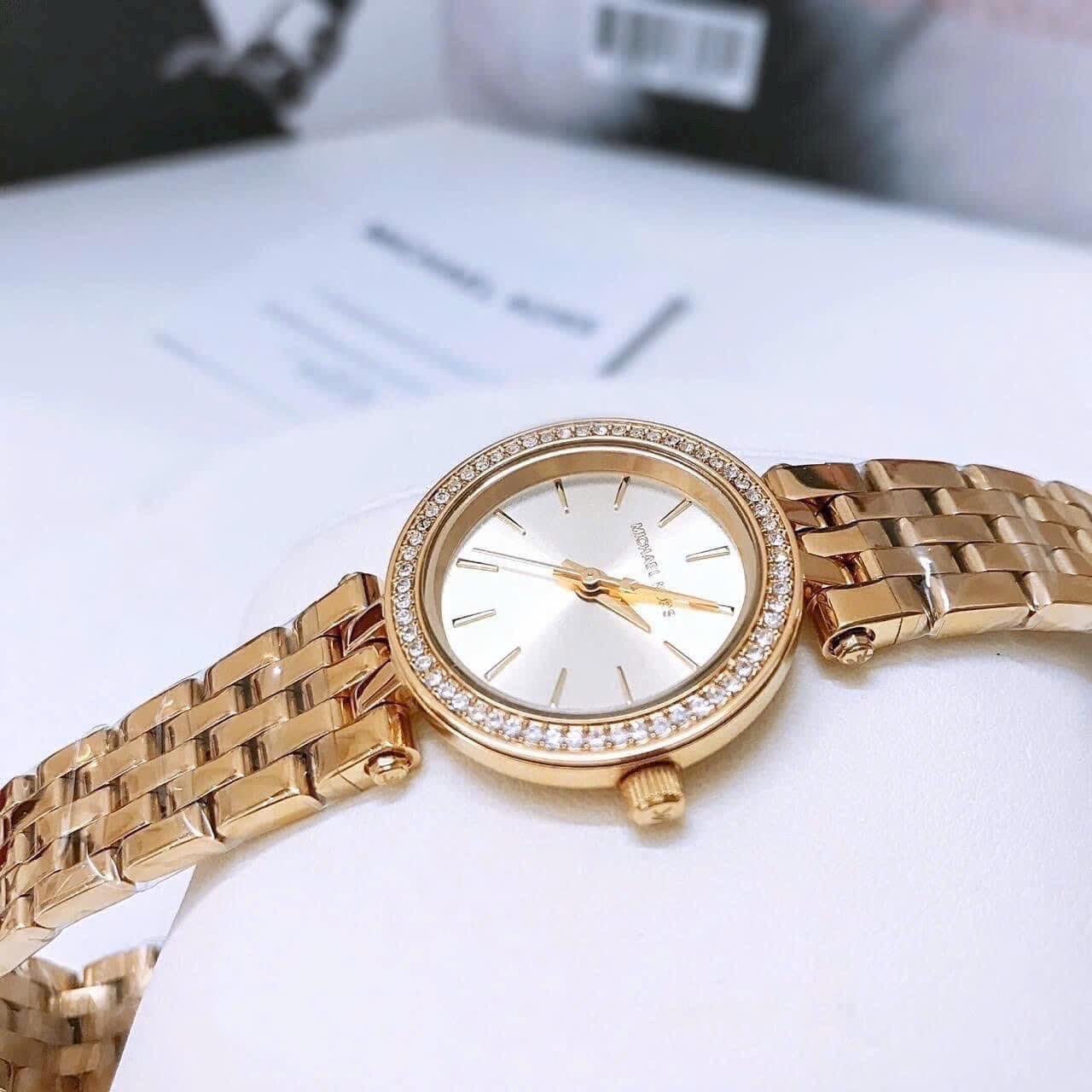Đồng Hồ Michael Kors Darci Petite |Nữ Giới |Đính Đá |Dây Kim Loại Vàng Gold |Máy Pin (Quartz) |Size 26mm |donghogiatot.vn