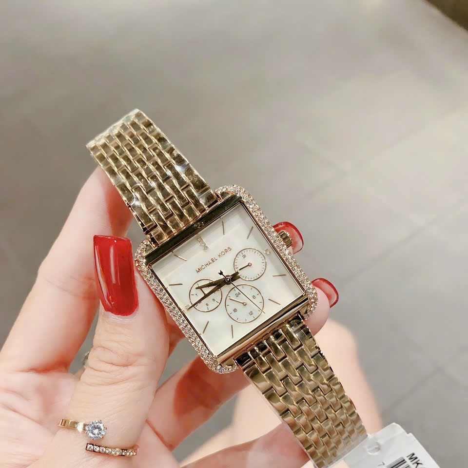 Đồng Hồ Michael Kors Drew |Multifunction |Nữ Giới |Mặt Vuông |Dây Vàng Gold |Máy Pin (Quartz) |Size 39mm |donghogiatot.vn