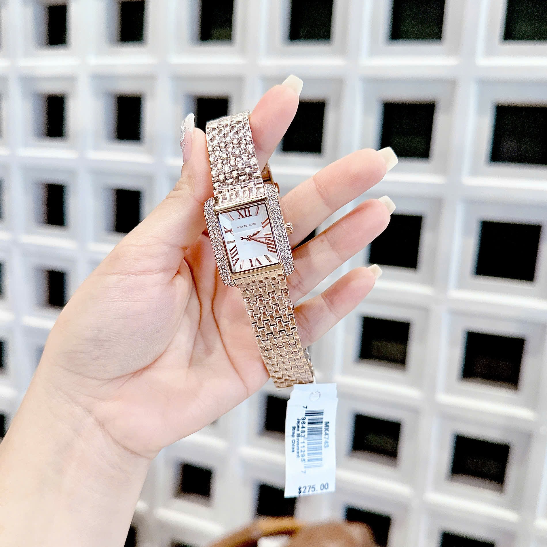 Đồng Hồ Micheal Kors Emery |Nữ Giới |Mặt Đính Đá |Dây Kim Loại Rose Gold |Máy Pin (Quartz) |Size 33x37mm |donghogiatot.vn