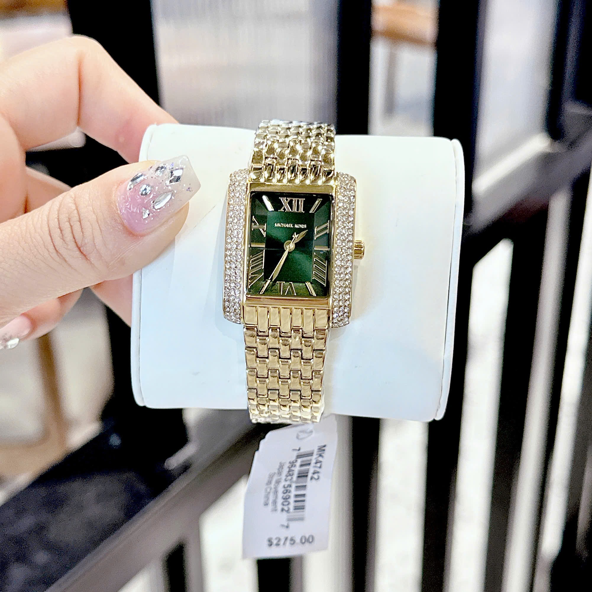 Đồng Hồ Micheal Kors Emery |Nữ Giới |Mặt Xanh Lá |Đính Đá |Dây Vàng Gold |Máy Pin (Quartz) |Size 33x37mm |donghogiatot.vn