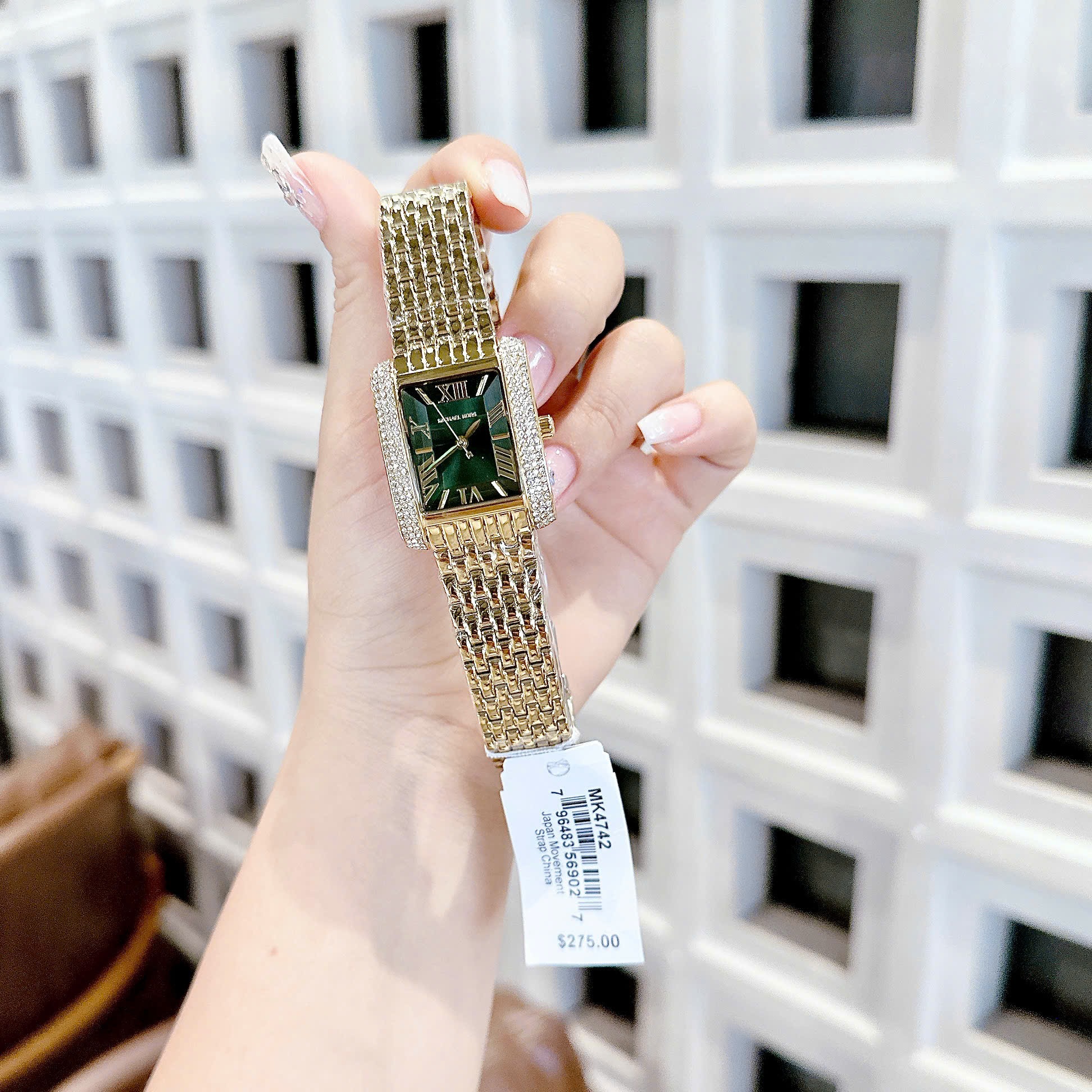 Đồng Hồ Micheal Kors Emery |Nữ Giới |Mặt Xanh Lá |Đính Đá |Dây Vàng Gold |Máy Pin (Quartz) |Size 33x37mm |donghogiatot.vn